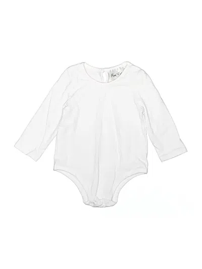 Pre-owned Rare Editions Babies' Long Sleeve Onesie In White