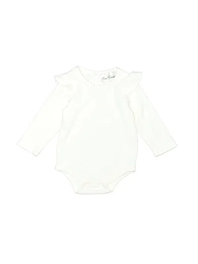 Pre-owned Rare Editions Babies' Long Sleeve Onesie In White