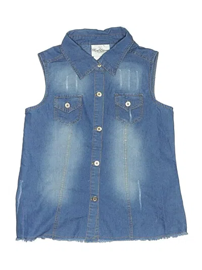 Pre-owned Rare Editions Kids' Sleeveless Button Down Shirt In Blue