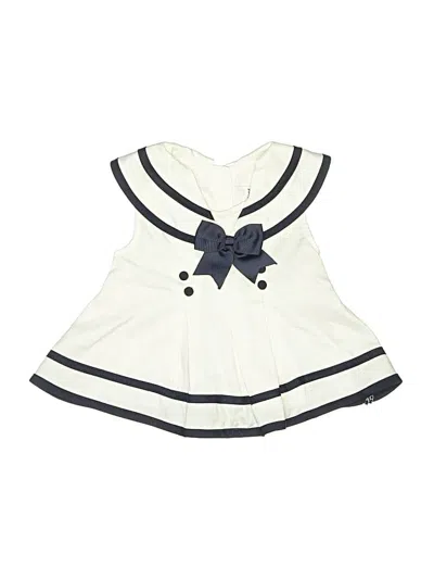 Pre-owned Rare Editions Babies' Sleeveless Top White Ruffles Neckline Tops