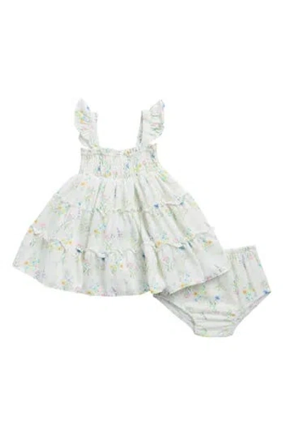 Rare Editions Babies'  Smocked Dress & Bloomers Set In Neutral