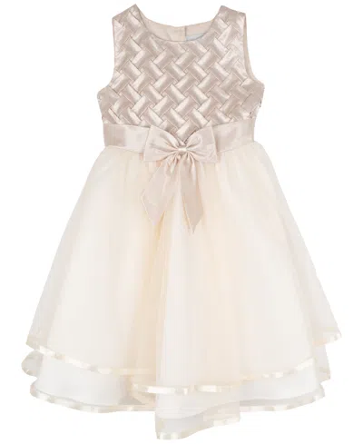 Rare Editions Kids' Toddler & Little Girl Basket Weave Social Dress In Taupe