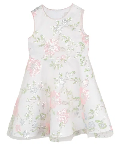 Rare Editions Kids' Toddler And Little Girls Beaded Sequin Social Dress In Pink