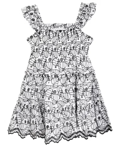 Rare Editions Kids' Toddler And Little Girls Enlarged Leaf Eyelet Dress
