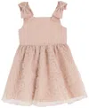 Rare Editions Toddler And Little Girls Glitter Soutache Social Dress In Neutral