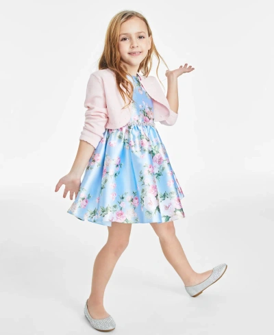 Rare Editions Kids' Toddler & Little Girls Imitation Pearl Embellished Cardigan, Created For Macy's In Blush