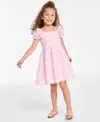 Rare Editions Toddler And Little Girls Micro Soutache Social Dress In Pink