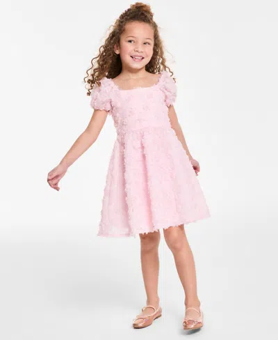 Rare Editions Kids' Toddler And Little Girls Micro Soutache Social Dress In Pink