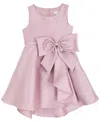 Rare Editions Big Girl Mikado Social Dress With Cascading Bow In Pink