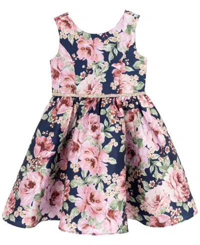 Rare Editions Kids' Toddler And Little Girls Mikado Printed Fit And Flare Dress In Multi