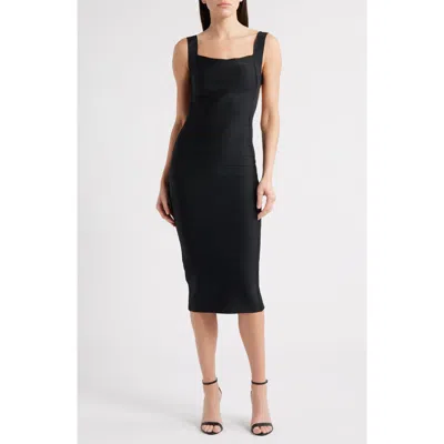 Rare London Backless Cocktail Bandage Dress In Black