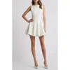 Rare London Fit & Flare Crepe Minidress In Cream