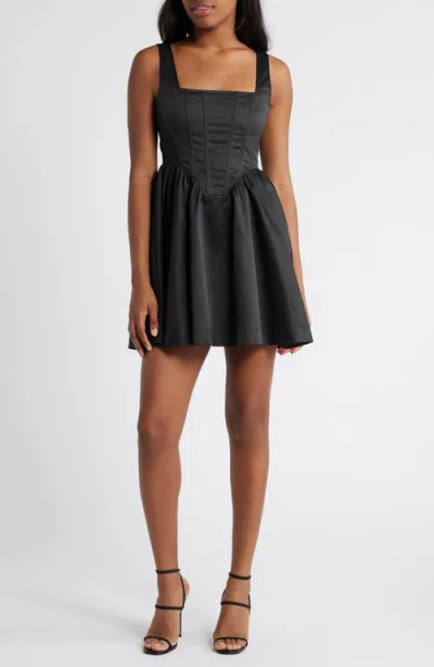 Rare London Fit & Flare Minidress In Black