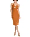 Rare London Strappy Midi Dress In Brown