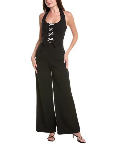 Rare London Waistcoat Jumpsuit In Black