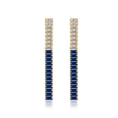 Rare Matters Jewelry Women's Blue / White Clear Blue Crystal Beam Earrings In Multi