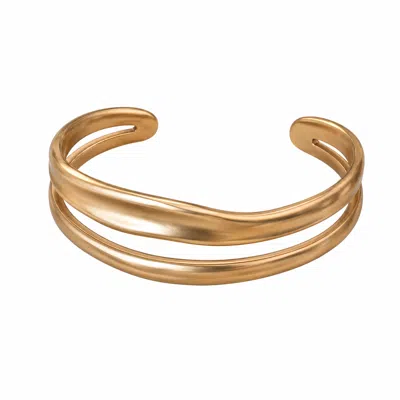 Rare Matters Jewelry Women's Double Row Rose Gold Statement Cuff Bracelet