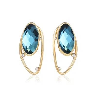 Rare Matters Jewelry Women's Double Style Sparkles Blue Glass Earrings
