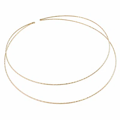 Rare Matters Jewelry Women's Floating Double Wire Neck Collar Hammered Gold Choker