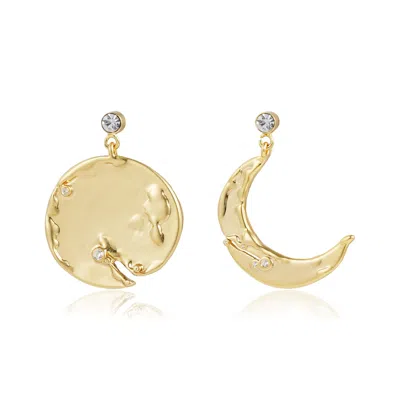 Rare Matters Jewelry Women's Gold Alluring Sun & Moon Earrings