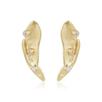 Rare Matters Jewelry Women's Gold Angel Wings Stud Earrings