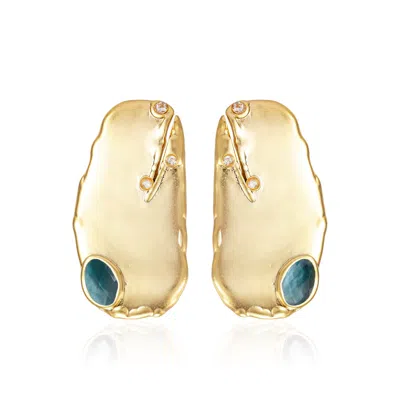 Rare Matters Jewelry Women's Gold / Blue Organic Harmony Blue Earrings