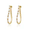 Rare Matters Jewelry Women's Gold Crystal Link Hoops Earrings