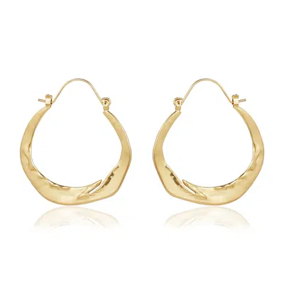 Rare Matters Jewelry Women's Gold Curved Hoop Embrace Earrings