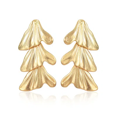 Rare Matters Jewelry Women's Gold Layered Leaf Earrings