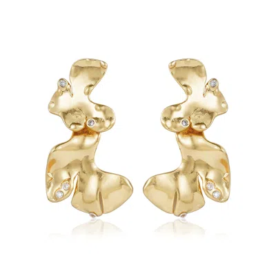 Rare Matters Jewelry Women's Gold Mini Organic Foliage Earrings