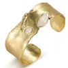 Rare Matters Jewelry Women's Gold Organic Celestial Bangle Statement Cuff Bracelet