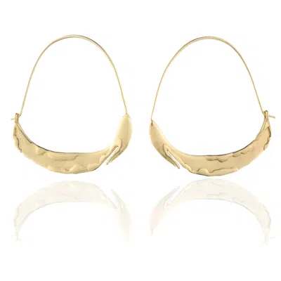 Rare Matters Jewelry Women's Gold Organic Crescent Hoop Earrings