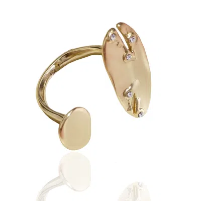 Rare Matters Jewelry Women's Gold Organic Huggie Ring