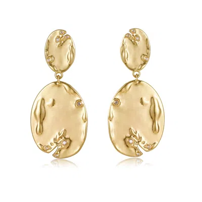 Rare Matters Jewelry Women's Gold Organic Oval Drops Earrings