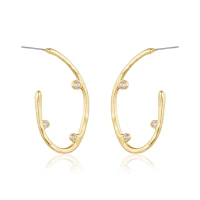 Rare Matters Jewelry Women's Gold Sculpted Curve Hoops