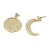 Rare Matters Jewelry Women's Gold Valentines Alluring Sun And Moon Earring Special Card