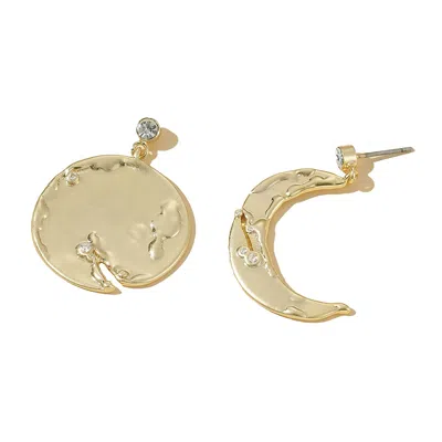 Rare Matters Jewelry Women's Gold Valentines Alluring Sun And Moon Earring Special Card