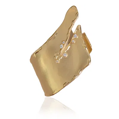 Rare Matters Jewelry Women's Gold Wabi-sabi Wanderer Statement Cuff Bracelet