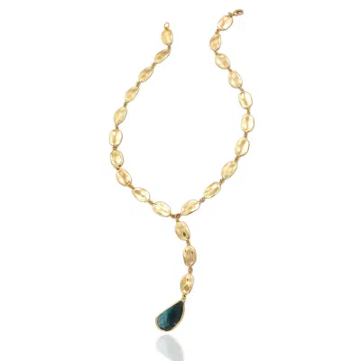Rare Matters Jewelry Women's Golden Drift Blue Necklace
