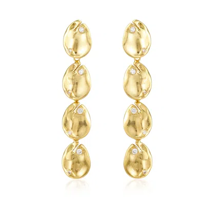 Rare Matters Jewelry Women's Golden Pebble Sparkle Earrings