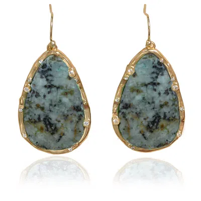 Rare Matters Jewelry Women's Green Timeless Nature's Beauty Teardrop Earrings African Turquoise