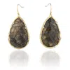 Rare Matters Jewelry Women's Grey Timeless Nature's Beauty Teardrop Earrings Labradorite