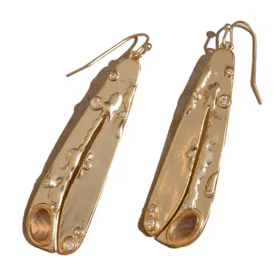 Rare Matters Jewelry Women's Neutrals Organic Gemstone Petal Earrings Peach