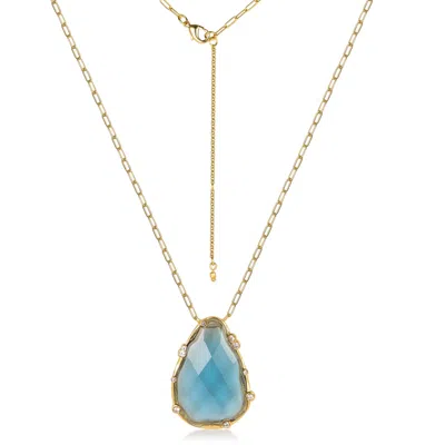 Rare Matters Jewelry Women's Organic Blue Teardrop Necklace