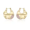Rare Matters Jewelry Women's Pink / Purple / Gold Sculptural Pink Gem Huggies Earrings
