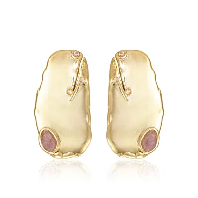 Rare Matters Jewelry Women's Pink / Purple Organic Harmony Strawberry Quartz Earrings