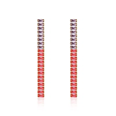 Rare Matters Jewelry Women's Red / Pink / Purple Red Purple Crystal Beam Earrings