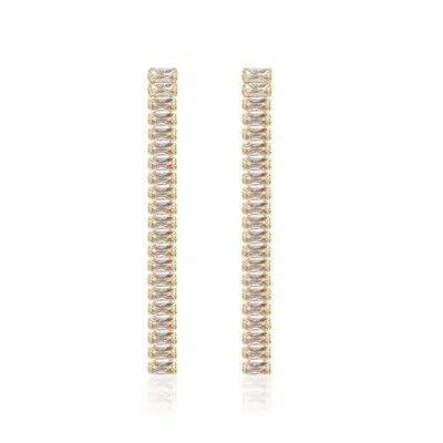 Rare Matters Jewelry Women's White Clear Crystal Beam Earrings