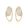 Rare Matters Jewelry Women's White Double Style Clear Quartz Gem Earrings