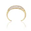 Rare Matters Jewelry Women's White Gemstone Inlay Bangle Cuff - Clear Quartz